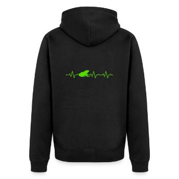 Heartbeat Frog Forest Dweller - Unisex Premium Organic Zip Hoodie - black - Back - Nico (187cm)