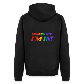 Sons Gay Im En Drôle LGBT - Veste à capuche bio Premium Unisexe - noir - Dos - Nico (187cm)