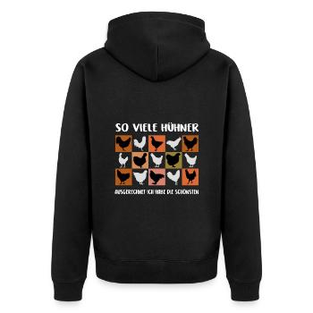 J’ai les plus beaux poulets Graphique de poulet coloré - Veste à capuche bio Premium Unisexe - noir - Dos - Nico (187cm)