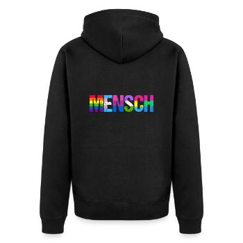 Mensch Pride Month LGBT LGBTQ - Unisex Premium Bio Zip Hoodie - Schwarz - Hinten - Nico (187cm)