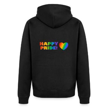 Happy Pride Cœur Arc-en-ciel LGBTQ - Veste à capuche bio Premium Unisexe - noir - Dos - Nico (187cm)