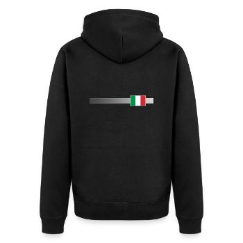 Banner & Flagge Italien - Unisex Premium Bio Zip Hoodie - Schwarz - Hinten - Nico (187cm)