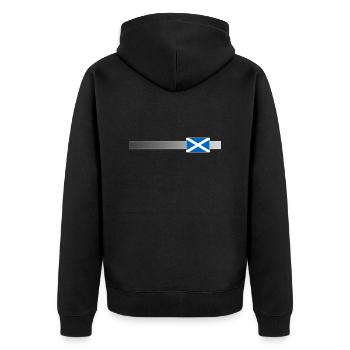 Banner & Flagge Schottland - Unisex Premium Bio Zip Hoodie - Schwarz - Hinten - Nico (187cm)