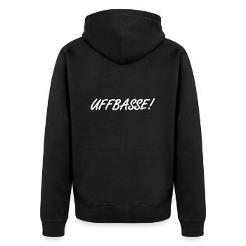 uffbasse spruch hessisch hessen geschenk - Unisex Premium Bio Zip Hoodie - Schwarz - Hinten - Nico (187cm)