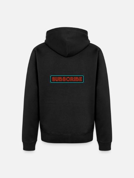 Néon Subscribe Design - Veste à capuche bio Premium Unisexe - noir