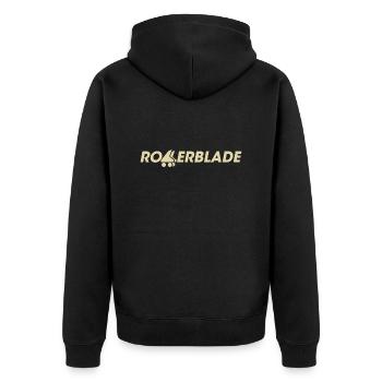 rollerblade logo hell - Unisex Premium Bio Zip Hoodie - Schwarz - Hinten - Nico (187cm)