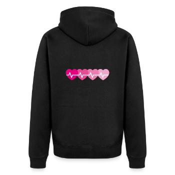 Fréquence Heart Pulse Heartline - Veste à capuche bio Premium Unisexe - noir - Dos - Nico (187cm)