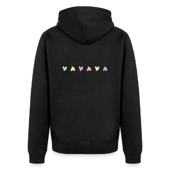 Doux Coeurs Très Petits Coeurs Pastel - Veste à capuche bio Premium Unisexe - noir - Dos - Nico (187cm)