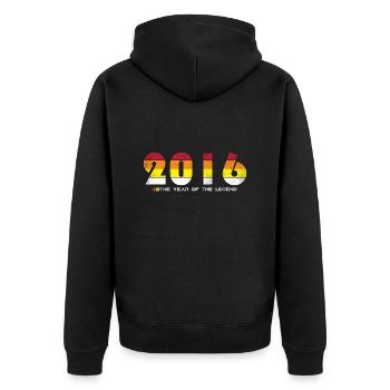 Millésime 2016 - L’année de la légende - Rétro 8 - Veste à capuche bio Premium Unisexe - noir - Dos - Nico (187cm)