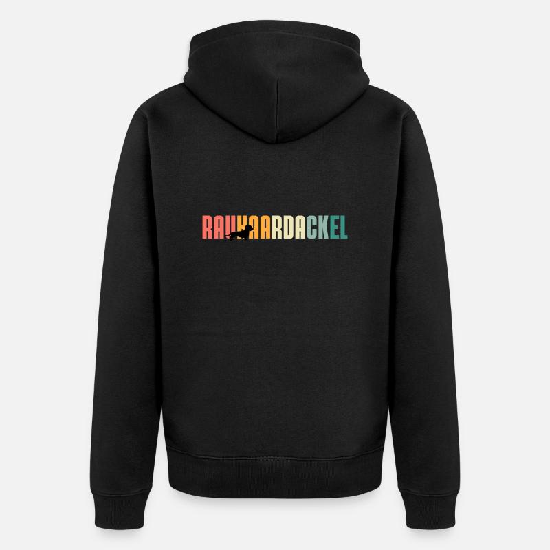 Rauhaardackel2 - Unisex Premium Bio Zip Hoodie - Schwarz