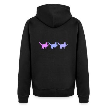3 Chats Silhouettes Trois Amis Équipe Équipe Groupe - Veste à capuche bio Premium Unisexe - noir - Dos - Nico (187cm)