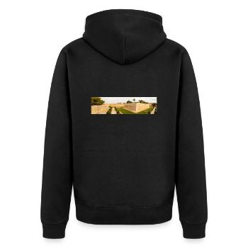 Mdina city wall Tramuntana Northern Republic Malta - Unisex Premium Organic Zip Hoodie - black - Back - Nico (187cm)