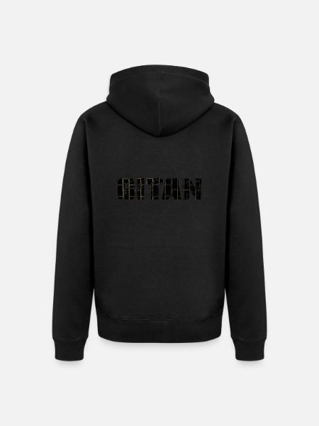 Grunge Brown Brick Pattern - Unisex Premium Organic Zip Hoodie - black