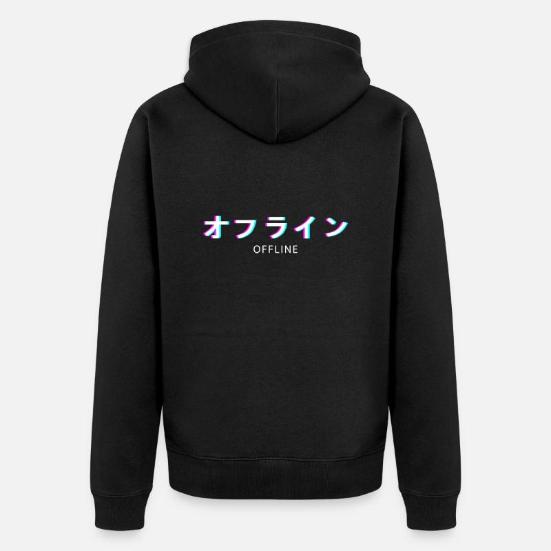 Offline Vaporwave Japan - Veste à capuche bio Premium Unisexe - noir