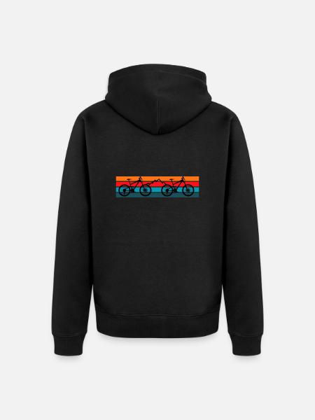 Mountain Bike Mountain Bike Mountain Bike Retro - Unisex Premium Organic Zip Hoodie - black