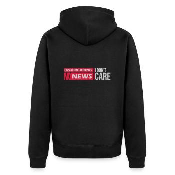 Les dernières nouvelles s’en fichent - Veste à capuche bio Premium Unisexe - noir - Dos - Nico (187cm)