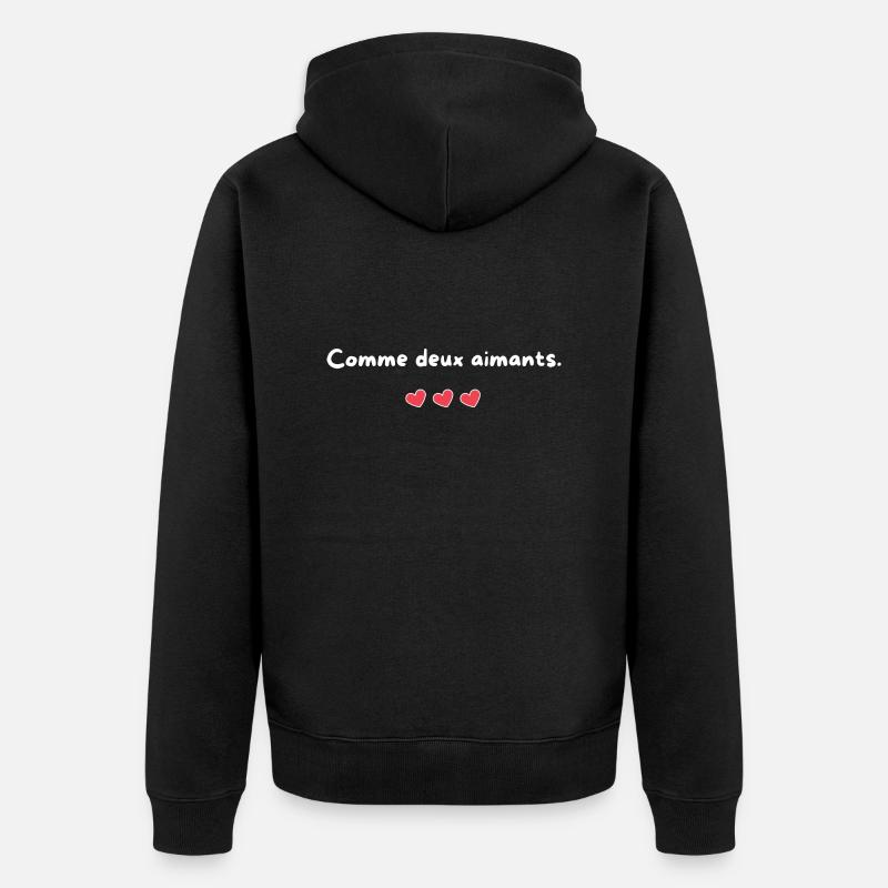 Comme deux aimants - Veste à capuche bio Premium Unisexe - noir