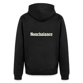 Nonchalance - Unisex Premium Bio Zip Hoodie - Schwarz - Hinten - Nico (187cm)