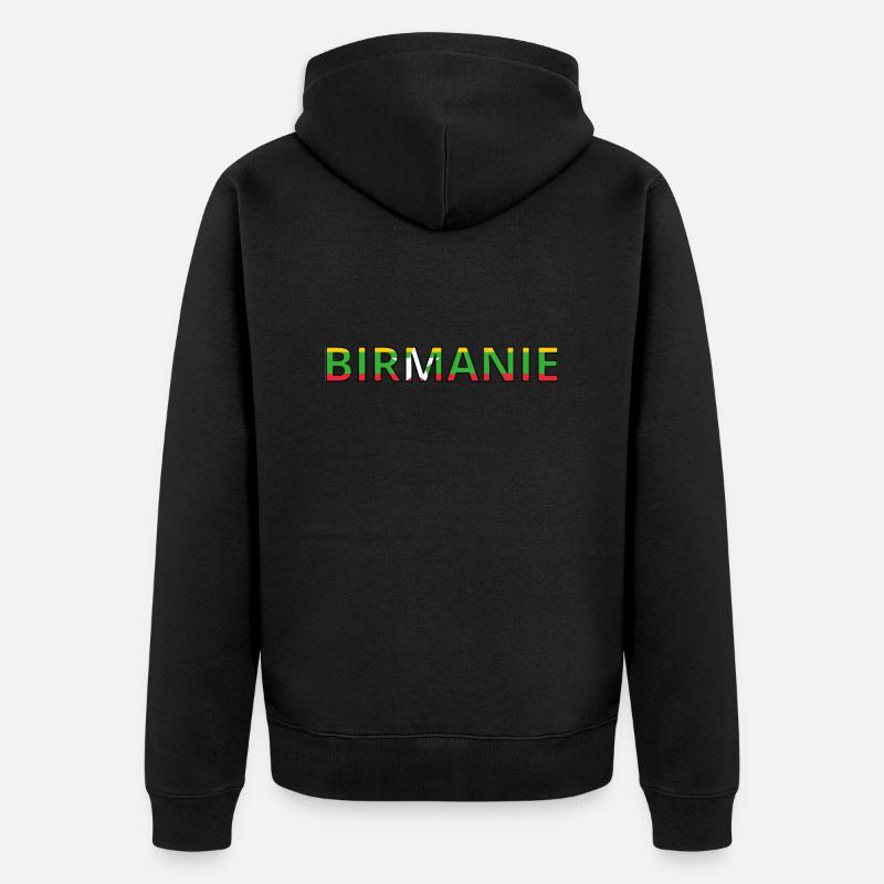 Drapeau Birmanie - Veste à capuche bio Premium Unisexe - noir