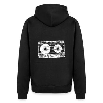 Casette cassette simple old school 80s 80s 1980 - Veste à capuche bio Premium Unisexe - noir - Dos - Nico (187cm)