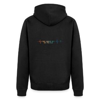 Battement de coeur rétro mon cœur bat en pixels - Veste à capuche bio Premium Unisexe - noir - Dos - Nico (187cm)