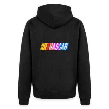 nascar racing american racing kyle vintage usa 500 - Unisex Premium Bio Zip Hoodie - Schwarz - Hinten - Nico (187cm)