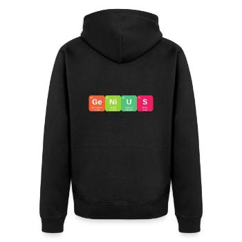Genius Periodensystem Element - Unisex Premium Bio Zip Hoodie - Schwarz - Hinten - Nico (187cm)