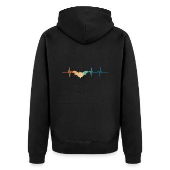 Herzschlag der Fledermaus - Unisex Premium Bio Zip Hoodie - Schwarz - Hinten - Nico (187cm)