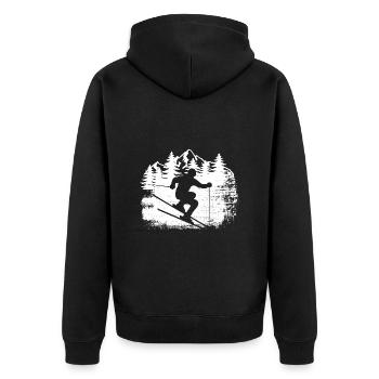 Ski, après-ski, sports d’hiver, vacances au ski - Veste à capuche bio Premium Unisexe - noir - Dos - Nico (187cm)