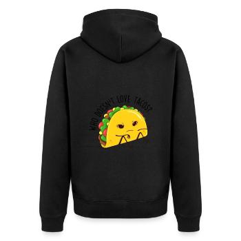 Tacos and Humor - Unisex Premium Organic Zip Hoodie - black - Back - Nico (187cm)