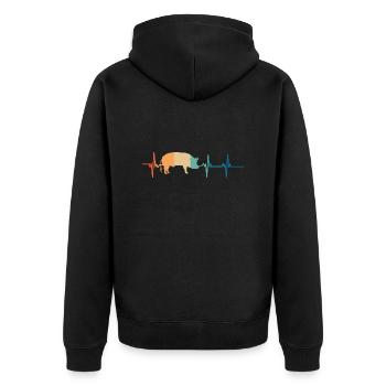 Battement de cœur porc - Veste à capuche bio Premium Unisexe - noir - Dos - Nico (187cm)