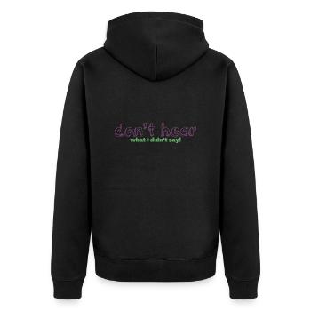 Literal Listener - Unisex Premium Bio Zip Hoodie - Schwarz - Hinten - Nico (187cm)