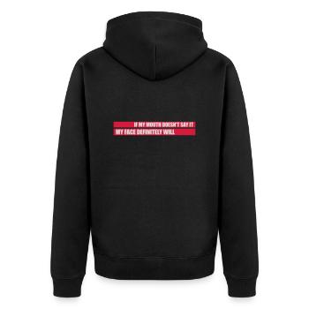 Mon visage le fera certainement - Veste à capuche bio Premium Unisexe - noir - Dos - Nico (187cm)