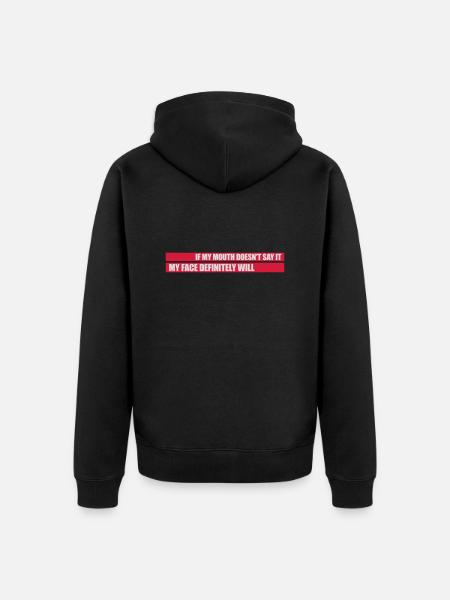 my face definitely will - Unisex Premium Organic Zip Hoodie - black