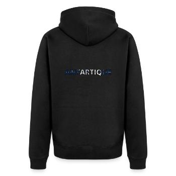 Antarctic Flag - Unisex Premium Organic Zip Hoodie - black - Back - Nico (187cm)