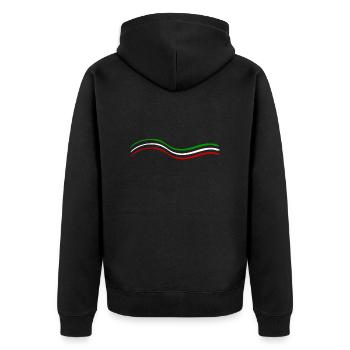 Green White Red - Unisex Premium Organic Zip Hoodie - black - Back - Nico (187cm)