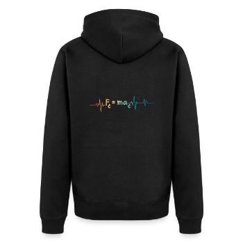 Battement de coeur rétro formule mathématique - Veste à capuche bio Premium Unisexe - noir - Dos - Nico (187cm)