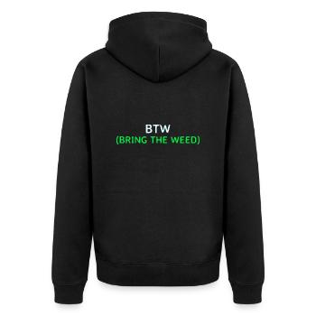 Bring the weed - Unisex Premium Organic Zip Hoodie - black - Back - Nico (187cm)
