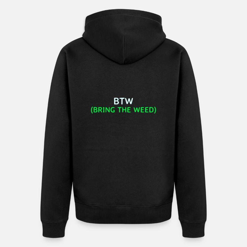Bring das Gras - Unisex Premium Bio Zip Hoodie - Schwarz