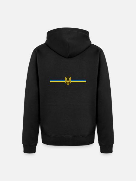 Ukraine - Unisex Premium Organic Zip Hoodie - black