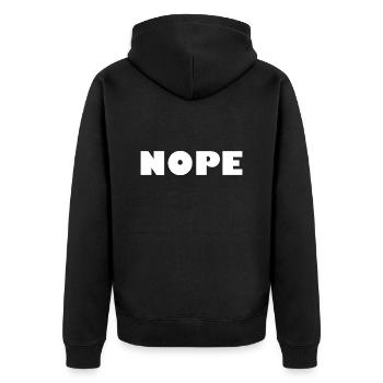 NOPE - Unisex Premium Organic Zip Hoodie - black - Back - Nico (187cm)