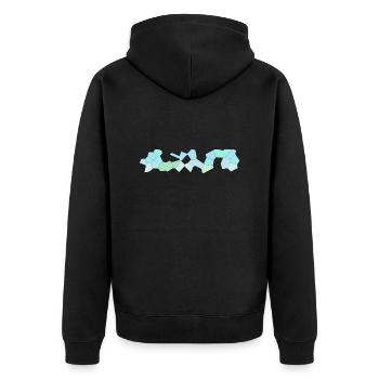 Muster 2 - Unisex Premium Bio Zip Hoodie - Schwarz - Hinten - Nico (187cm)