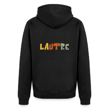 LAUTER - Unisex Premium Bio Zip Hoodie - Schwarz - Hinten - Nico (187cm)