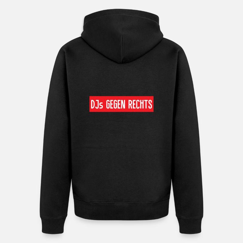 DJs gegen rechts - Unisex Premium Bio Zip Hoodie - Schwarz