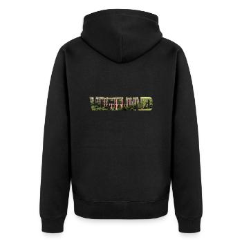 Vogtland Göltzschtalbrücke - Unisex Premium Bio Zip Hoodie - Schwarz - Hinten - Nico (187cm)