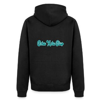 Coka Glup3 Schwanz - Unisex Premium Bio Zip Hoodie - Schwarz - Hinten - Nico (187cm)