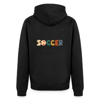 Football Footballer Striker Boys Men World Cup - Unisex Premium Organic Zip Hoodie - black - Back - Nico (187cm)