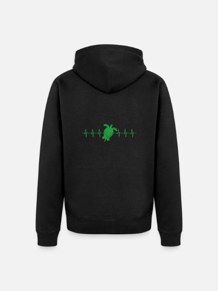 Turtle Schildkröte - Unisex Premium Bio Zip Hoodie - Schwarz