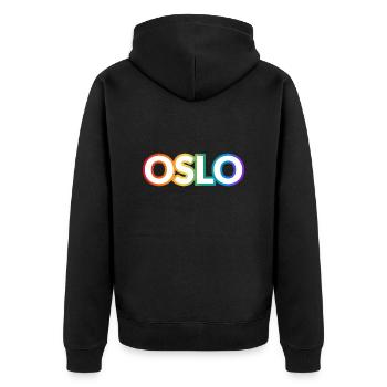 OSLO RAINBOW HAPPY PRIDE - Veste à capuche bio Premium Unisexe - noir - Dos - Nico (187cm)
