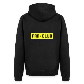 Fan Club - Unisex Premium Bio Zip Hoodie - Schwarz - Hinten - Nico (187cm)